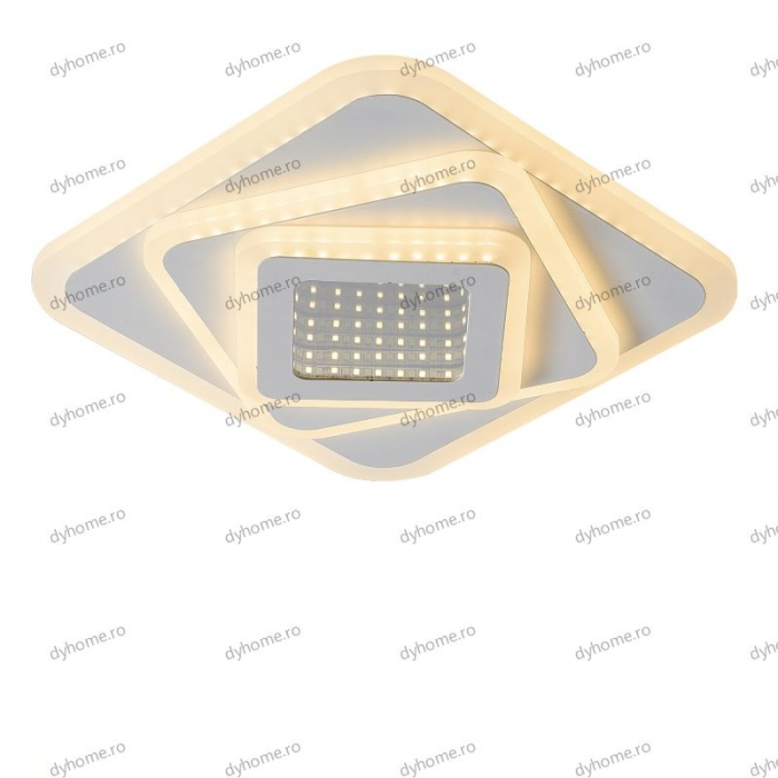 Plafoniera LED pătrat 3D design, 3 tipuri de lumina, 80W [2]