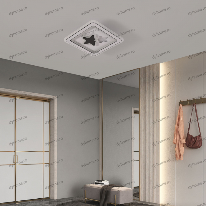 Plafoniera LED patrat design alb , 3 tipuri de lumina, 98W [1]