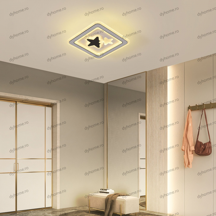 Plafoniera LED patrat design alb , 3 tipuri de lumina, 98W [4]