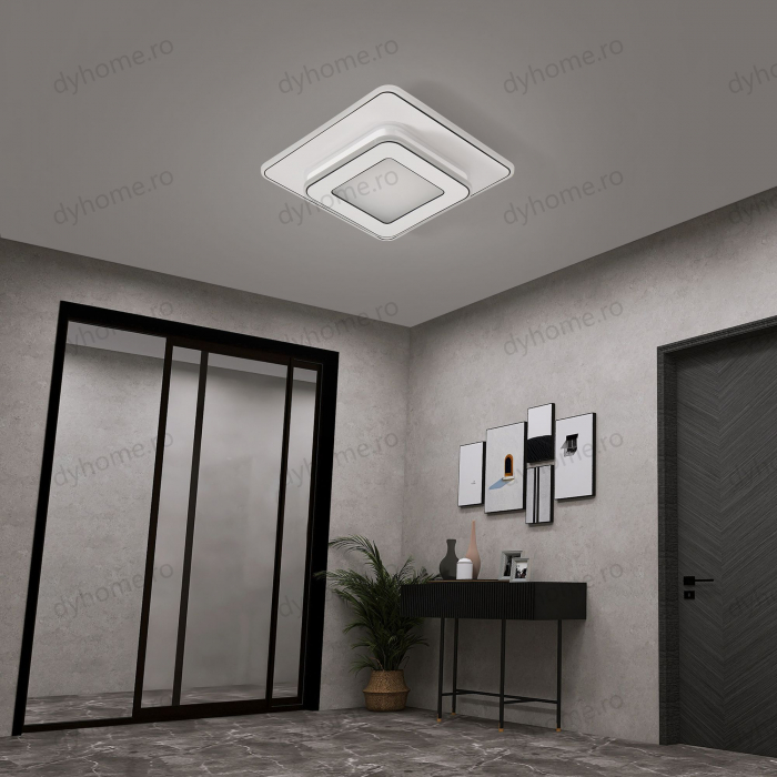 Plafoniera LED patrat design Alb, 3 tipuri de lumina, 120W [4]