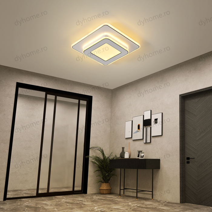 Plafoniera LED patrat design Alb, 3 tipuri de lumina, 120W [3]