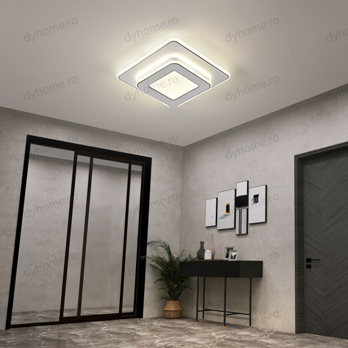 Plafoniera LED patrat design Alb, 3 tipuri de lumina, 120W [2]