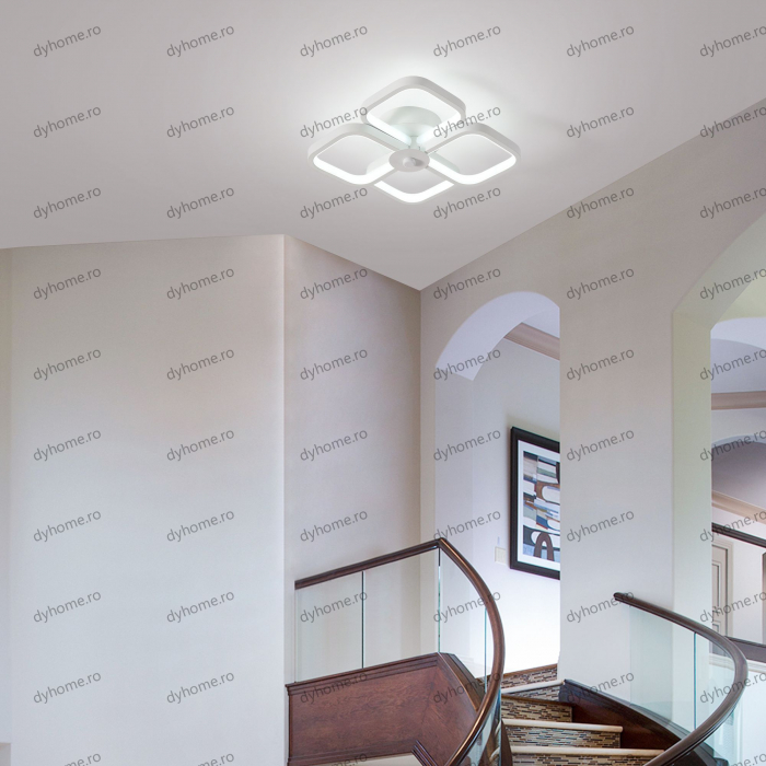 Plafoniera LED patrat design alb, 3 tipuri de lumina, 64W [2]