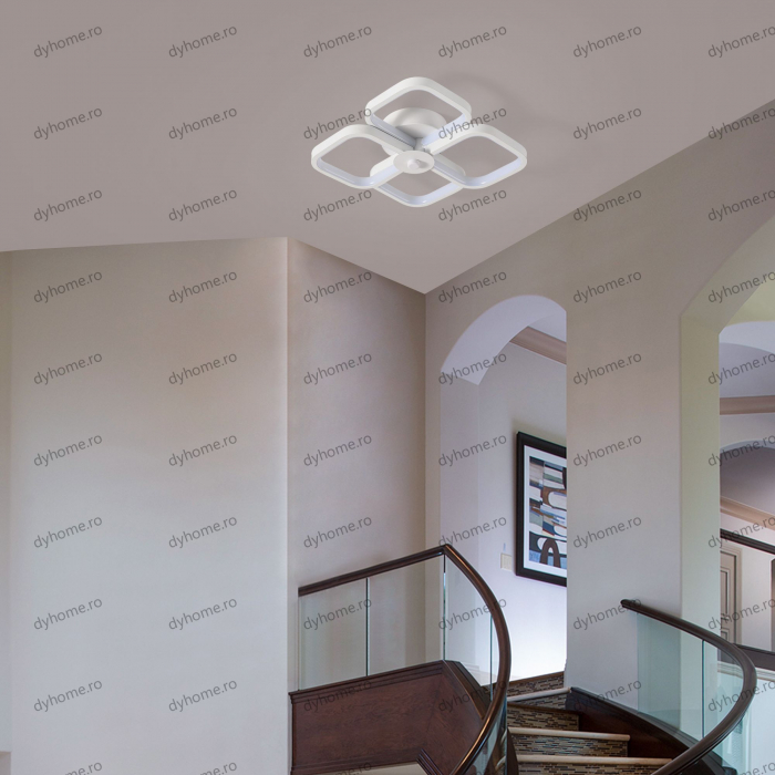 Plafoniera LED patrat design alb, 3 tipuri de lumina, 64W [1]