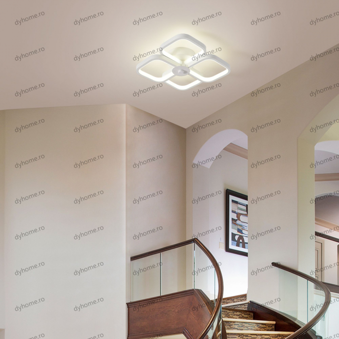 Plafoniera LED patrat design alb, 3 tipuri de lumina, 64W [3]