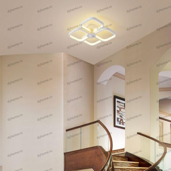 Plafoniera LED patrat design alb, 3 tipuri de lumina, 64W [4]