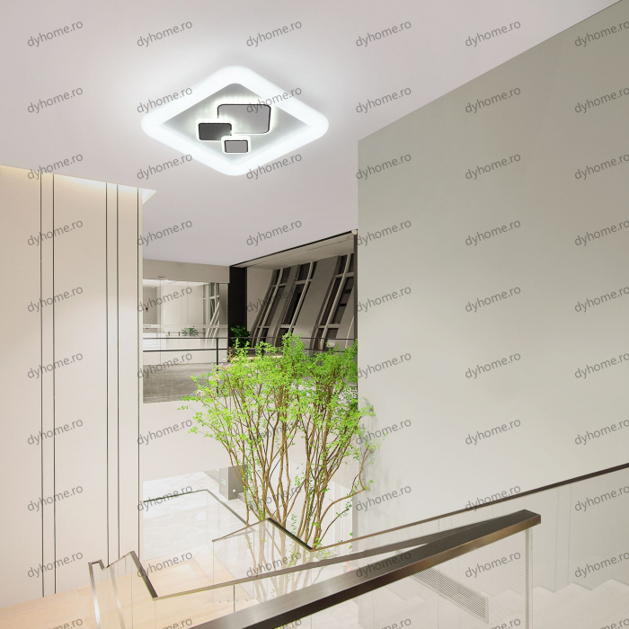 Plafoniera LED patrat design alb, 3 tipuri de lumina, 88W [2]