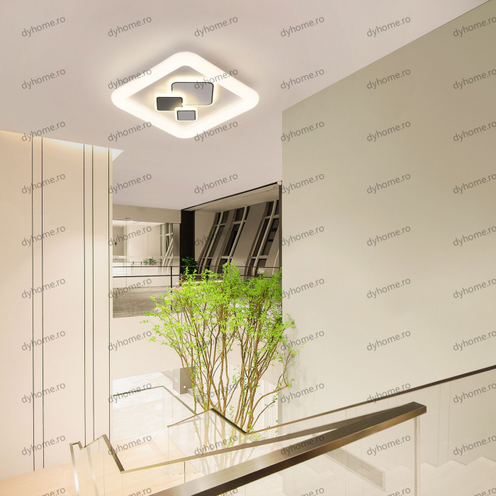 Plafoniera LED patrat design alb, 3 tipuri de lumina, 88W [3]