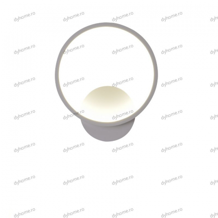 Aplica de perete circular design alb, 3 tipuri de lumina, 28W [4]