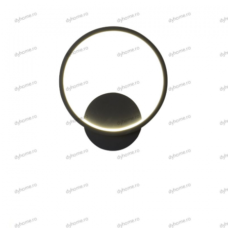 Aplica de perete circular design negru, 3 tipuri de lumina, 28W [2]