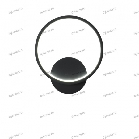 Aplica de perete circular design negru, 3 tipuri de lumina, 28W [1]
