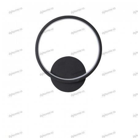 Aplica de perete circular design negru, 3 tipuri de lumina, 28W [3]