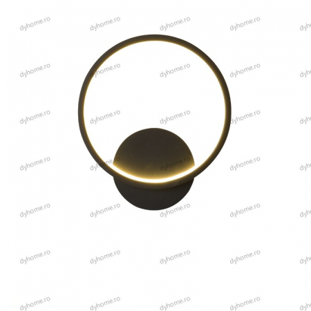 Aplice - Aplica de perete circular design negru, 3 tipuri de lumina, 28W
