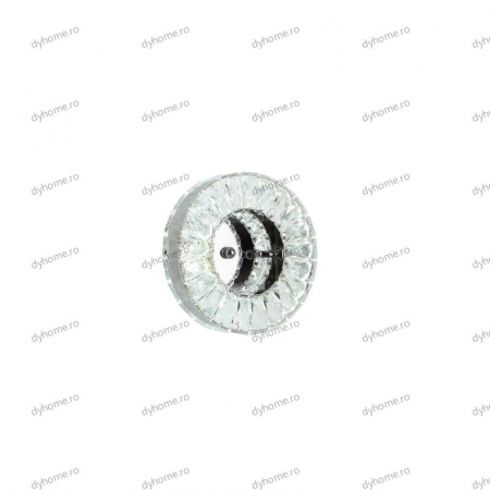 Aplica de perete cristal circular design, 3 tipuri de lumina, 16W [5]