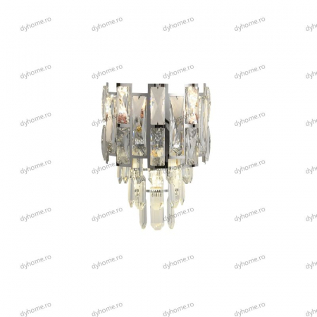 Aplica de perete cristal design argint, 3*E14 [3]