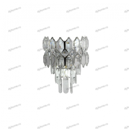 Aplica de perete cristal design argint, 3*E14 [4]