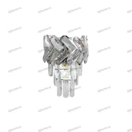 Aplica de perete cristal design argint, 3*E14 [4]