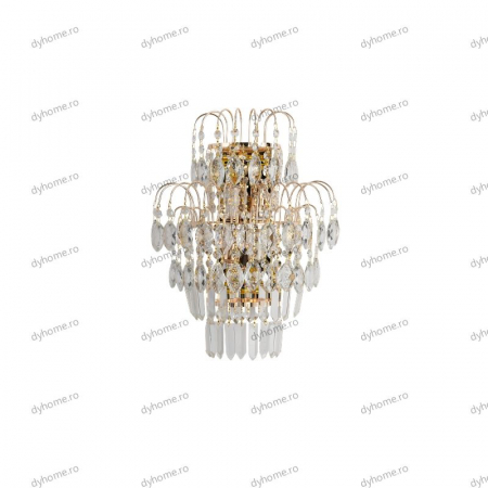 Aplica de perete cristal design auriu, LED+2*E14 [1]