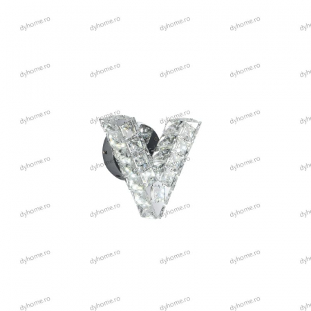 Aplica de perete cristal letter V design, 3 tipuri de lumina, 12W [5]