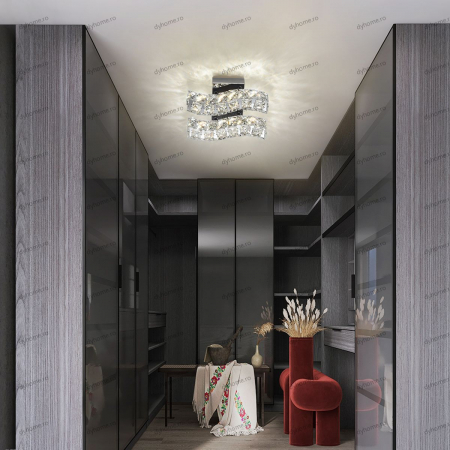 Aplica de perete cristal wave design, 3 tipuri de lumina, 24W [1]