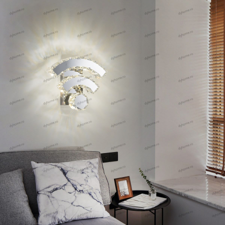 Candelabre & Cristale - Aplica de perete cristal wifi design, 3 tipuri de lumina, 18W