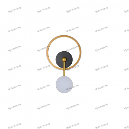 Aplica de perete LED circular design auriu, 3 tipuri de lumina, 38W [1]