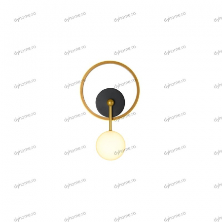 Aplica de perete LED circular design auriu, 3 tipuri de lumina, 38W [2]