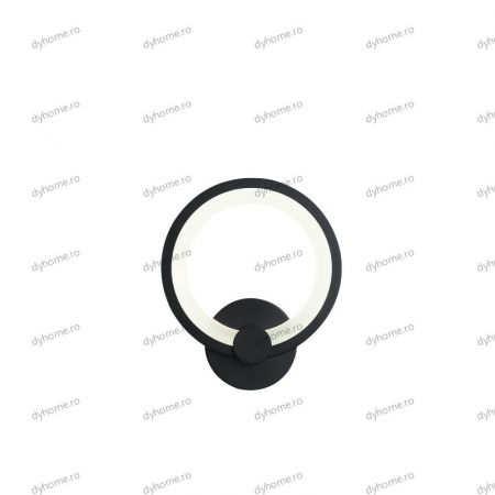 Aplica de perete LED circular design negru, 3 tipuri de lumina, 24W [3]