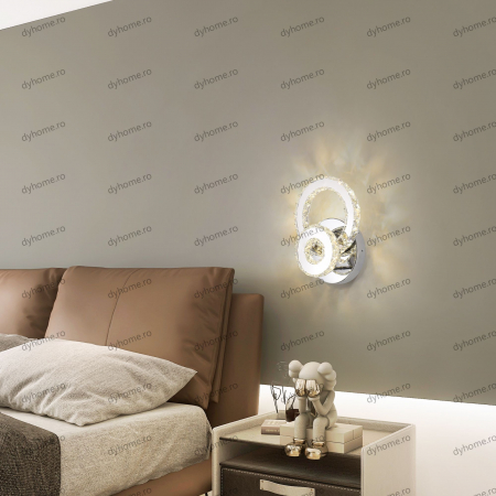 Aplica de perete LED circular design negru, 3 tipuri de lumina, 40W [2]