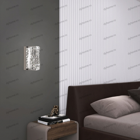 Candelabre & Cristale - Aplica de perete LED cristal cilindru design argint, 10W