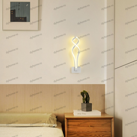 Aplica de perete LED design alb, 3 tipuri de lumina, 40W [3]