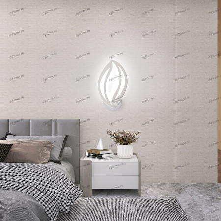 Aplice - Aplica de perete LED frunze design alb, tipuri de lumina, 24W