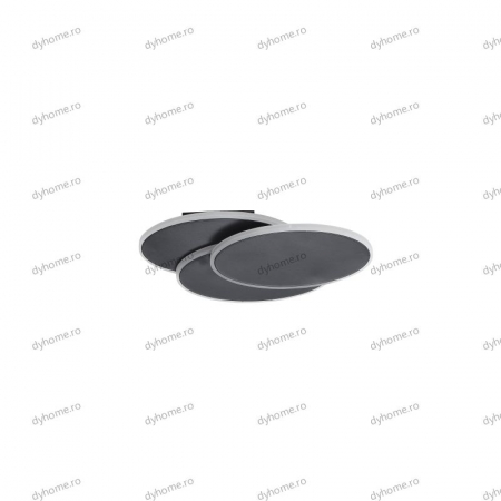 Aplica de perete LED oval design negru, 3 tipuri de lumina, 48W [1]
