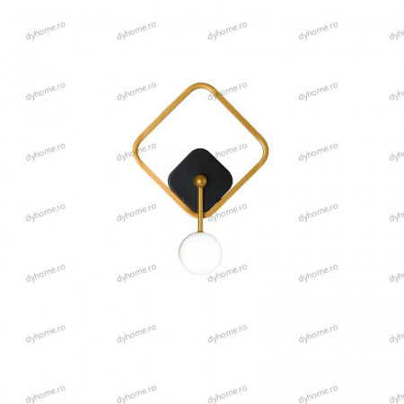 Aplica de perete LED partrat design auriu, 3 tipuri de lumina, 42W [4]
