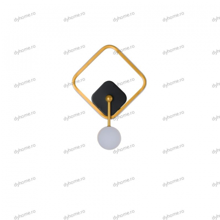 Aplica de perete LED partrat design auriu, 3 tipuri de lumina, 42W [1]