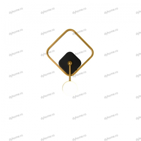Aplica de perete LED partrat design auriu, 3 tipuri de lumina, 42W [3]