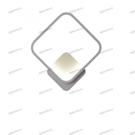 Aplice - Aplica de perete patrat design alb, 3 tipuri de lumina, 28W