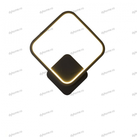 Aplica de perete patrat design negru, 3 tipuri de lumina, 28W [2]