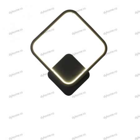 Aplica de perete patrat design negru, 3 tipuri de lumina, 28W [1]
