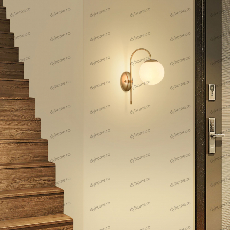 Aplica de perete sfera design auriu, 1*E27,40W [1]