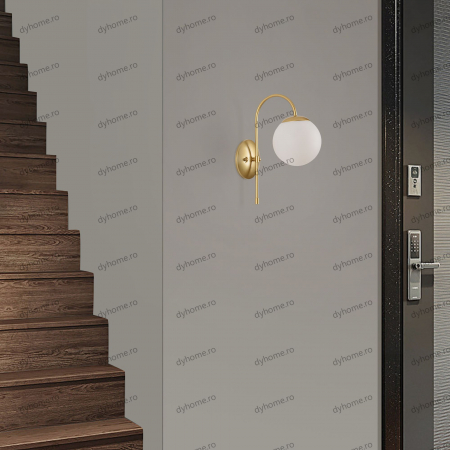 Aplice - Aplica de perete sfera design auriu, 1*E27,40W