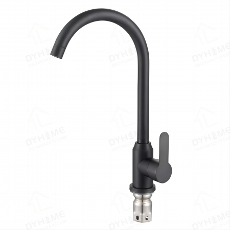 Baterie bucatarie, tip U cu pipa inalta,Monocomanda, Negru [2]