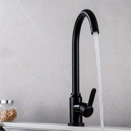 Baterie bucatarie, tip U cu pipa inalta,Monocomanda, Negru [1]