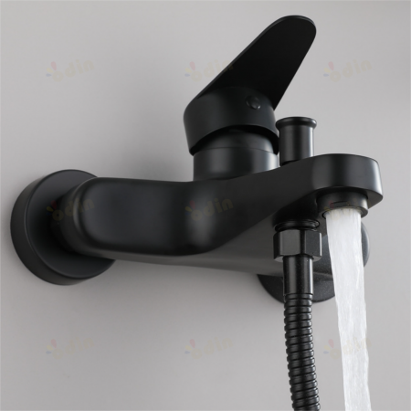 Obiecte Sanitare - Baterie cada, Monocomanda pipa fixa, Negru