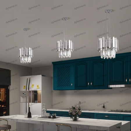 Candelabre & Cristale - Candelabru cristal design argint Diametru 300 mm, 4*E14 (MAX40W)