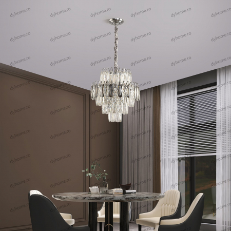 Candelabre & Cristale - Candelabru cristal design argint Diametru 400 mm, 7*E14 (MAX40W)