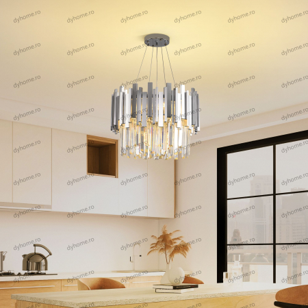 Candelabru cristal design argint Diametru 400 mm, 7*E14 (MAX40W) [3]