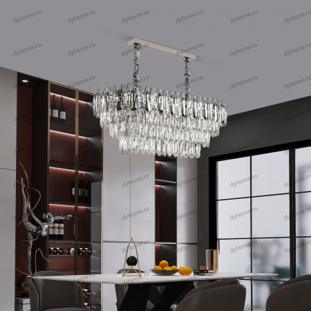 Candelabre & Cristale - Candelabru cristal design argint Diametru 500 mm, 12*E14 (MAX40W)