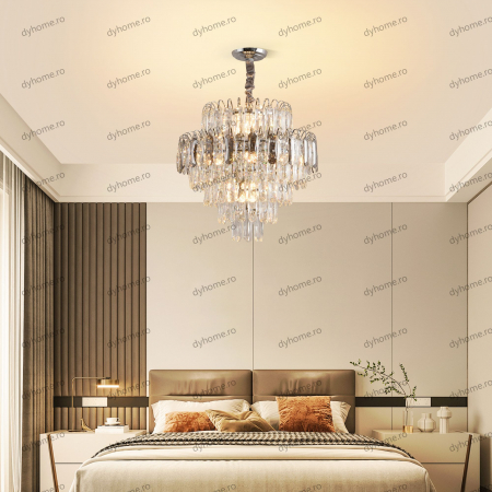 Candelabru cristal design argint Diametru 500 mm, 12*E14 (MAX40W) [3]