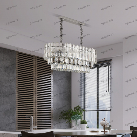 Candelabre & Cristale - Candelabru cristal design argint Diametru 800 mm, 12*E14 (MAX40W)